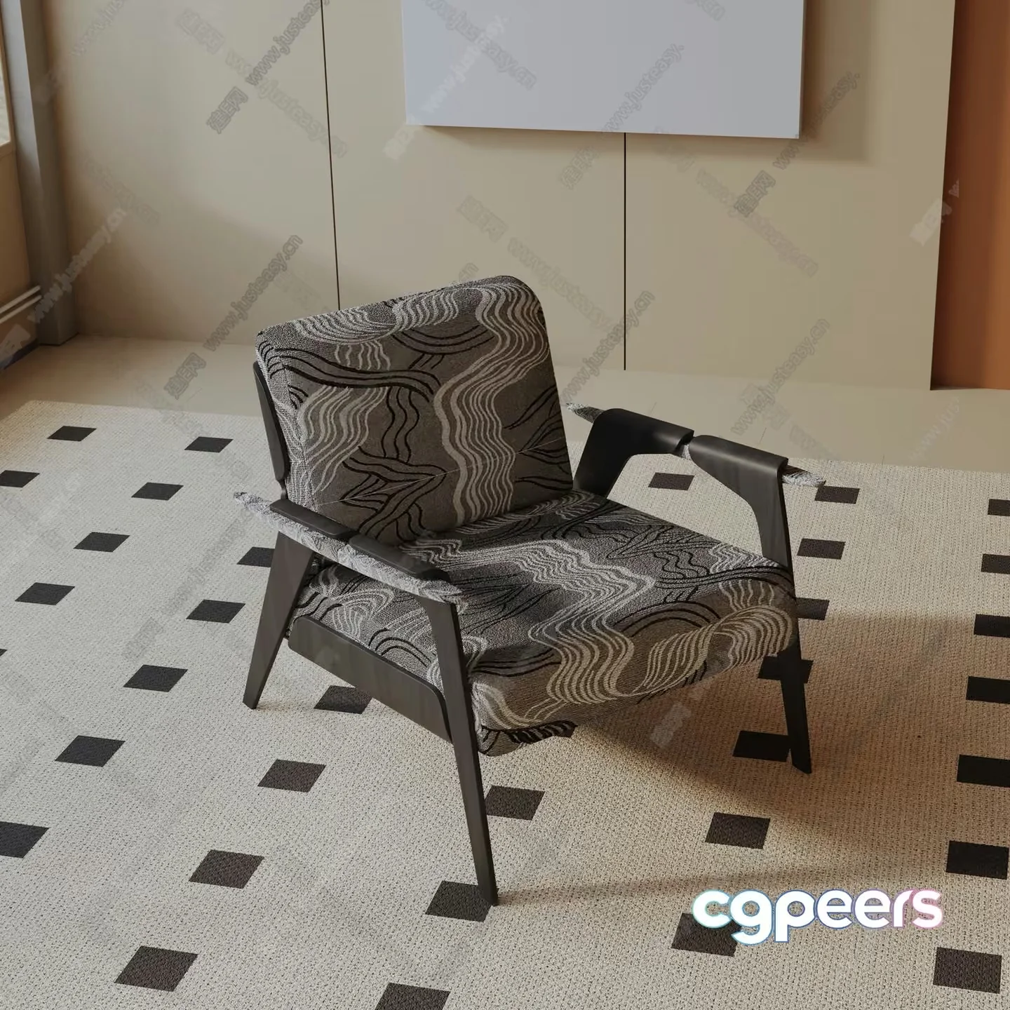 Modern Living Room 3D Model – 7110 – VRAY Render
