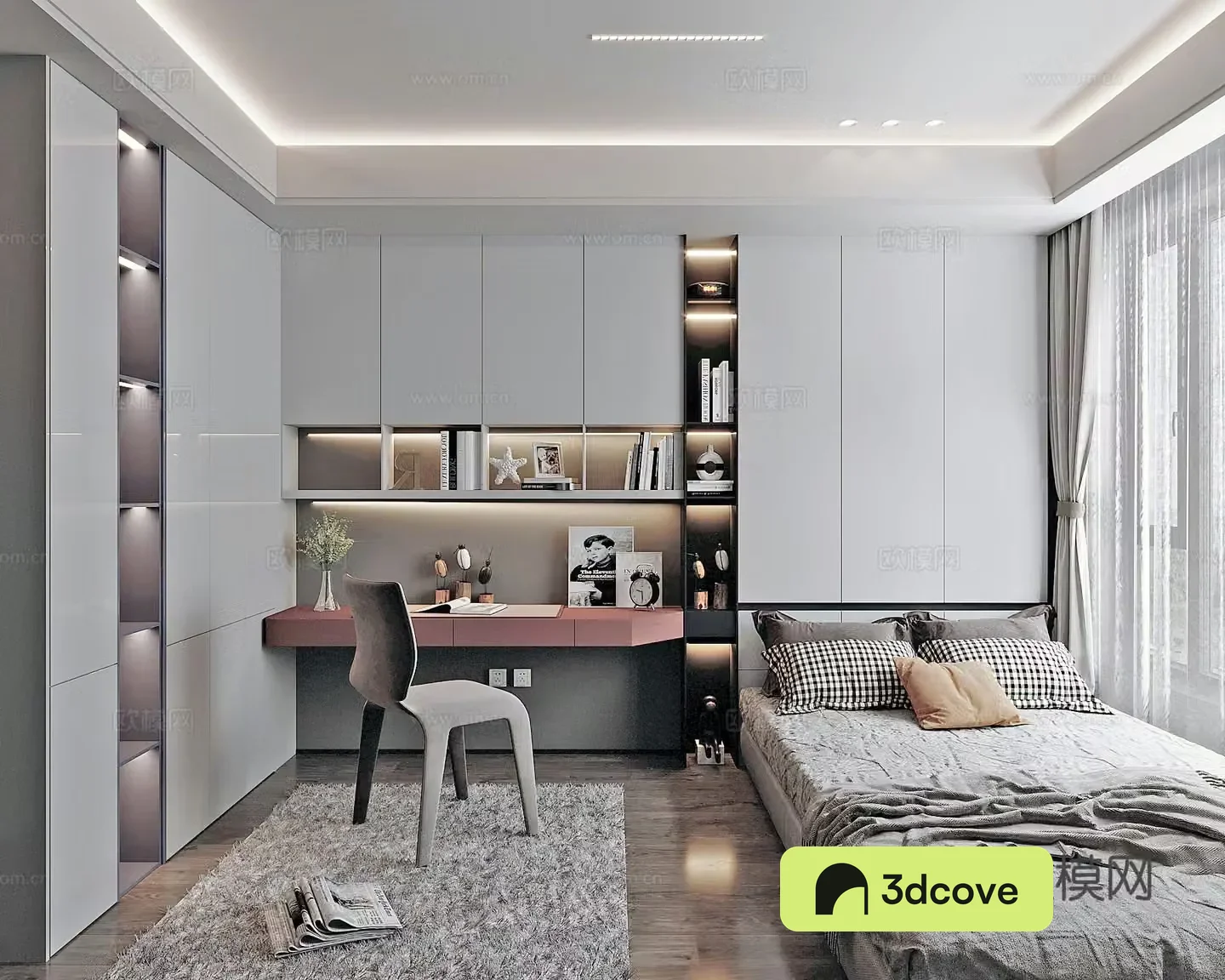 Modern creamy style tatami bedroom cabinet tatami cabinet children’s room