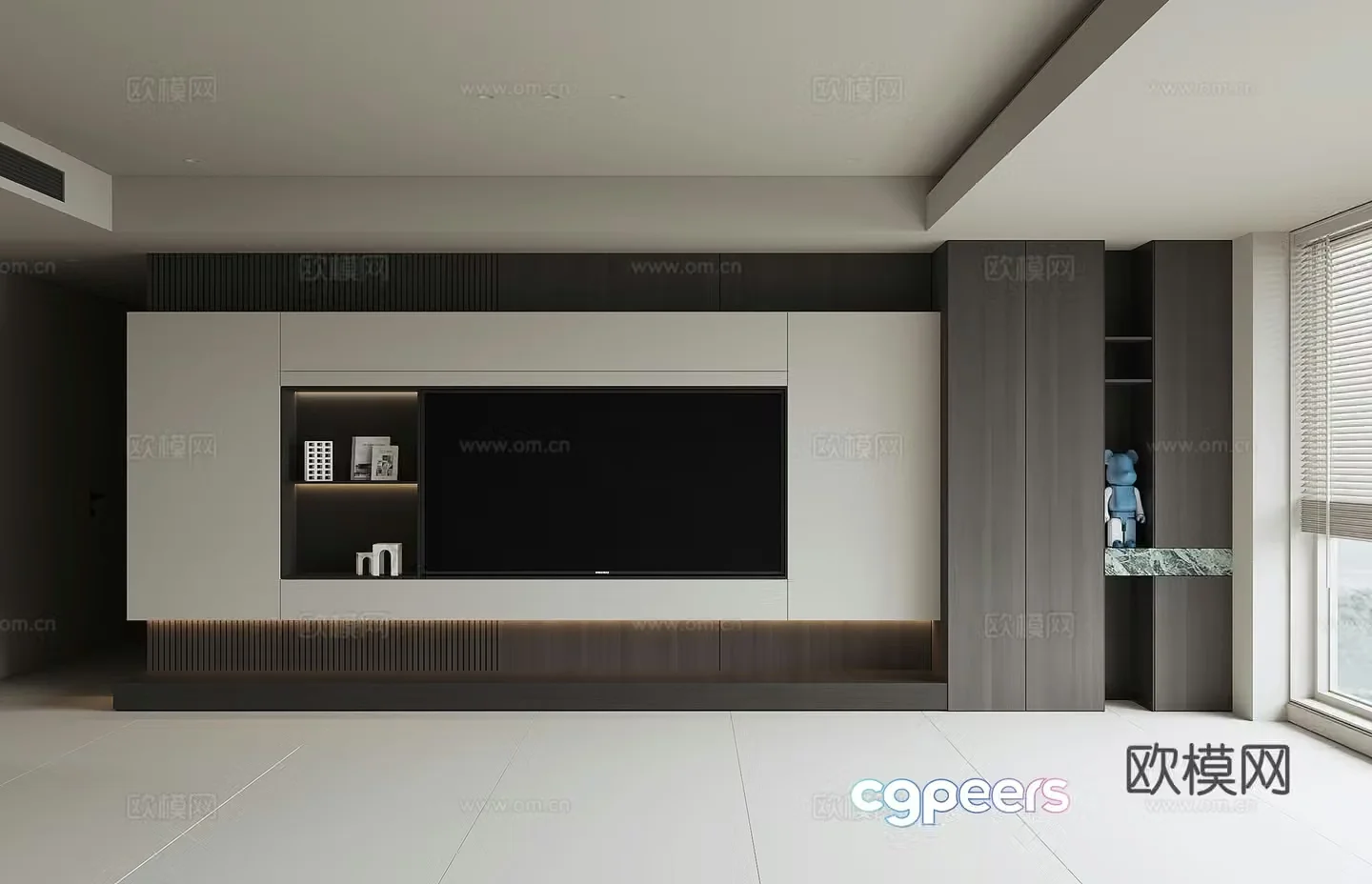 Italian TV background wall 3d model