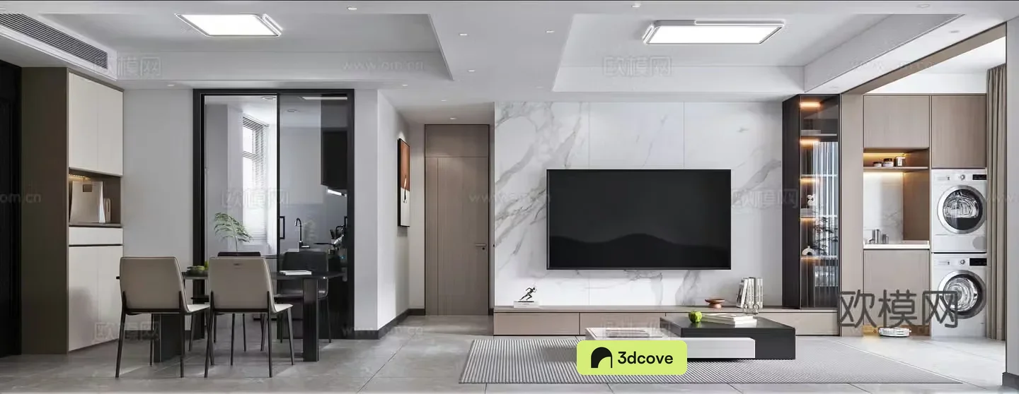 Modern simple living restaurant sofa and coffee table combination dining table and chair combination balcony kitchen