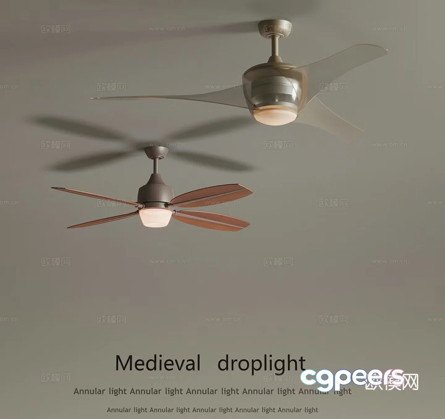 Modern fan light 3d model
