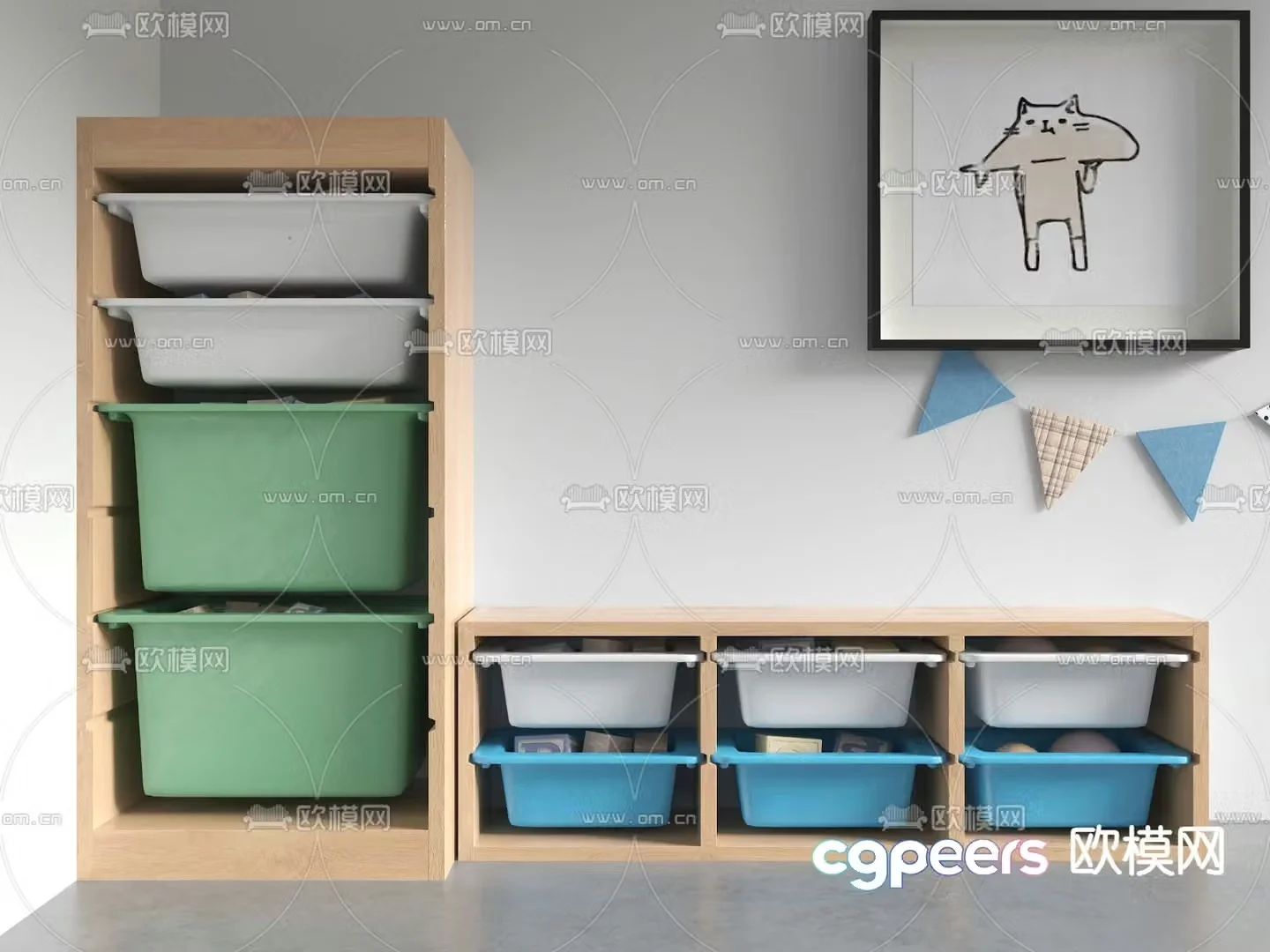 Children’s toy cabinet storage cabinet 3d model