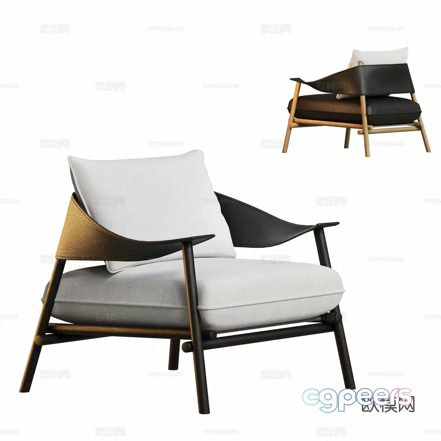 Modern sofa chair leisure chair 3d model