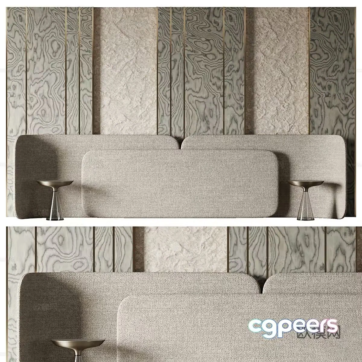 New Chinese style wabisa bedside background wall 3D model