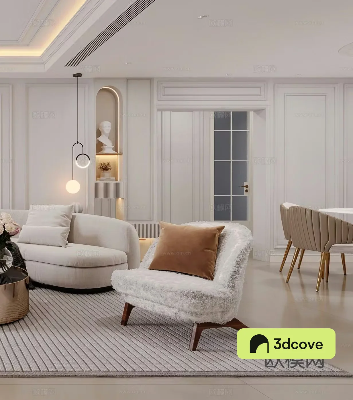 Modern leisure chair Light luxury leisure chair Single chair Chandelier French leisure chair Side date corner