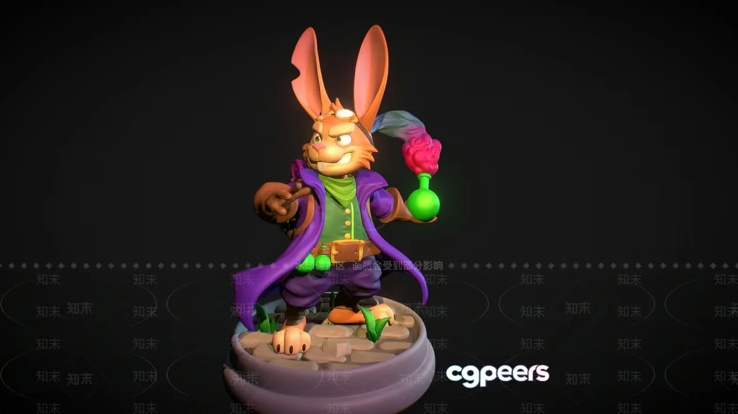A Cartoon Rabbit Figurine 3D Model – 15473 – VRAY Render