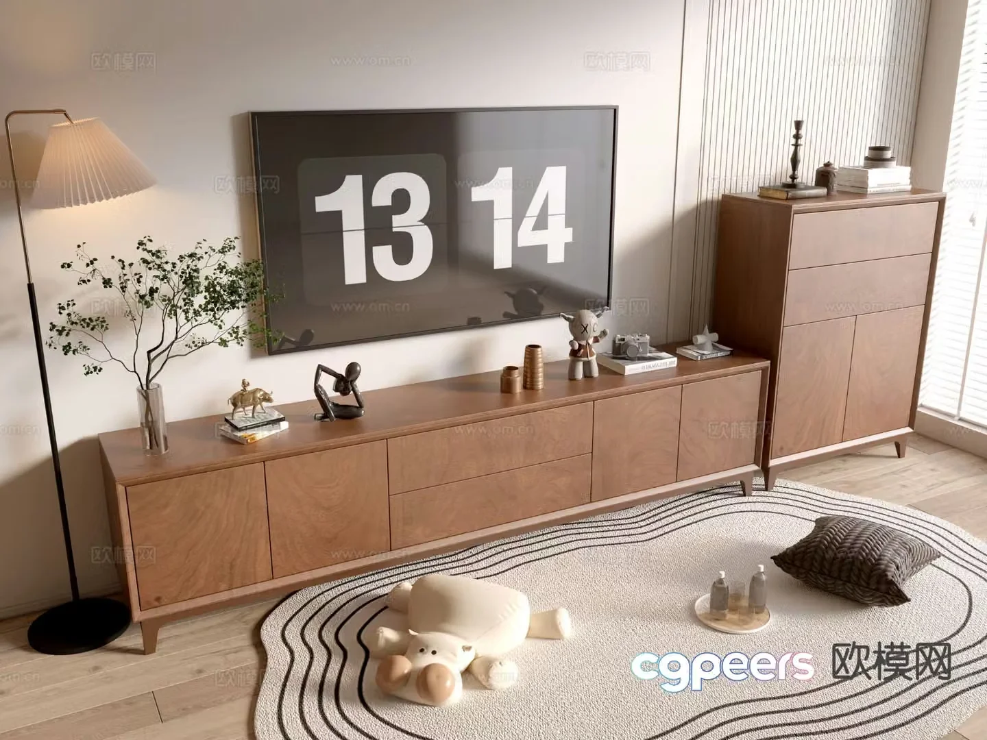 Medieval style TV cabinet 3D model