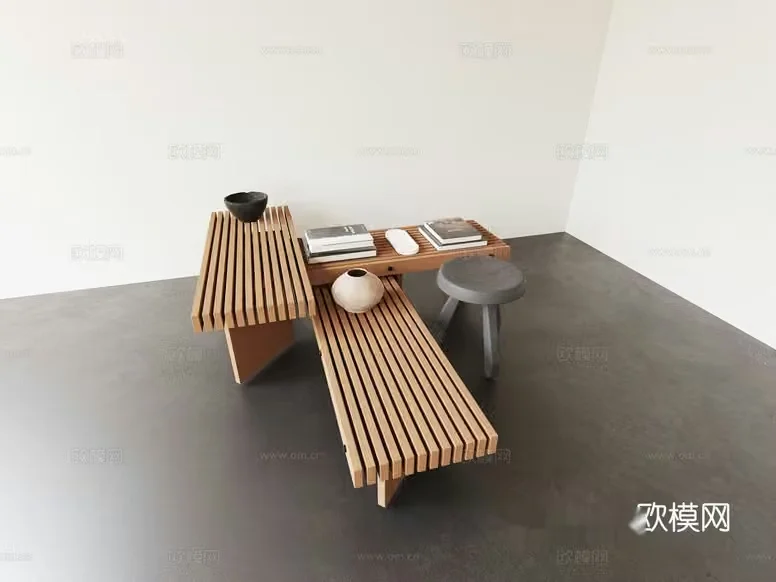 Modern Minimalist Bench 3D Model – 7954 – CORONA Render