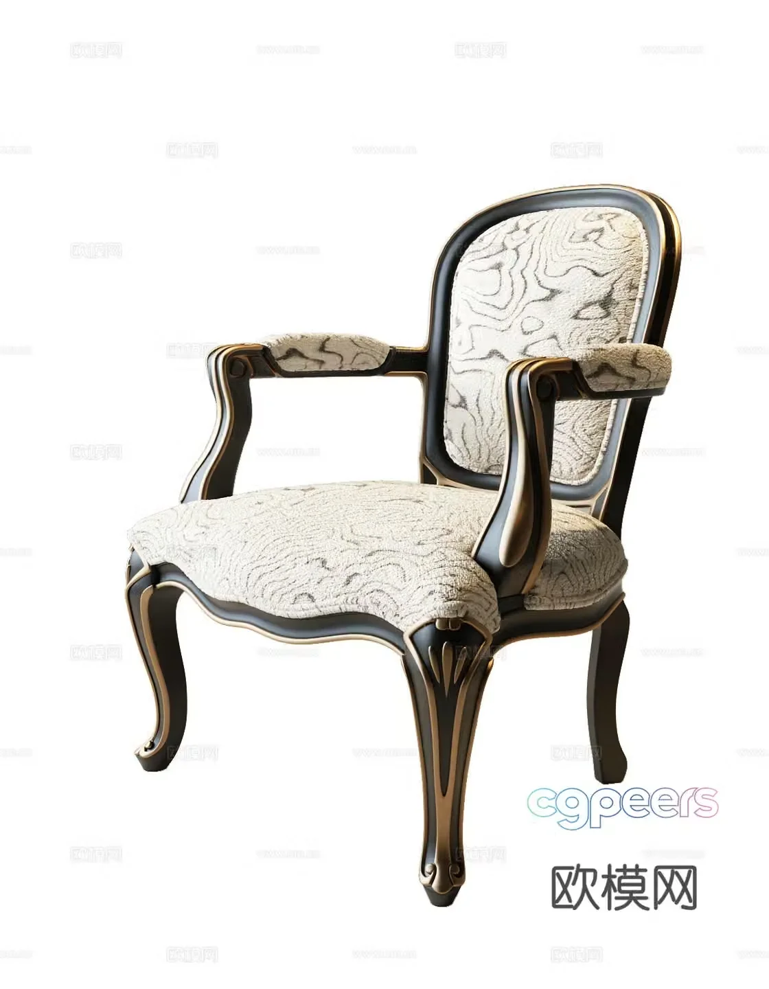 American casual chair French casual chair French classic casual chair European classic casual chair 3D model