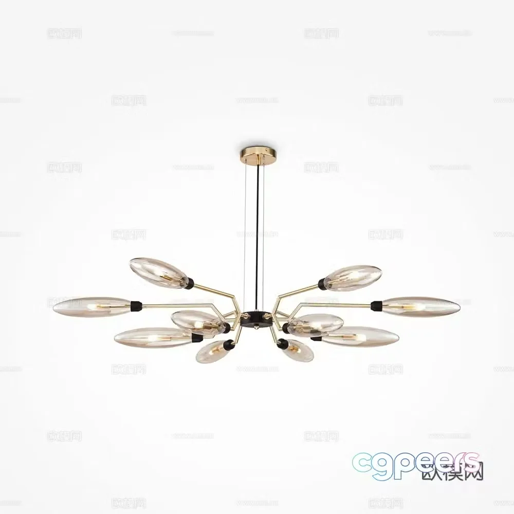 Modern light luxury chandeliers 3D model
