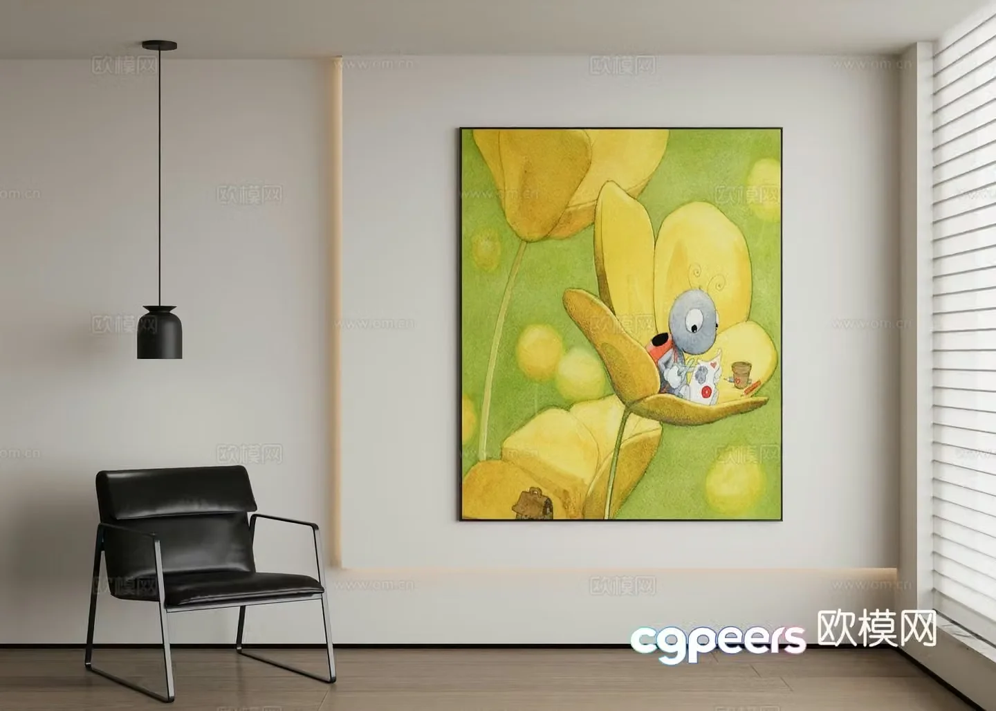 Modern decorative painting 3d model
