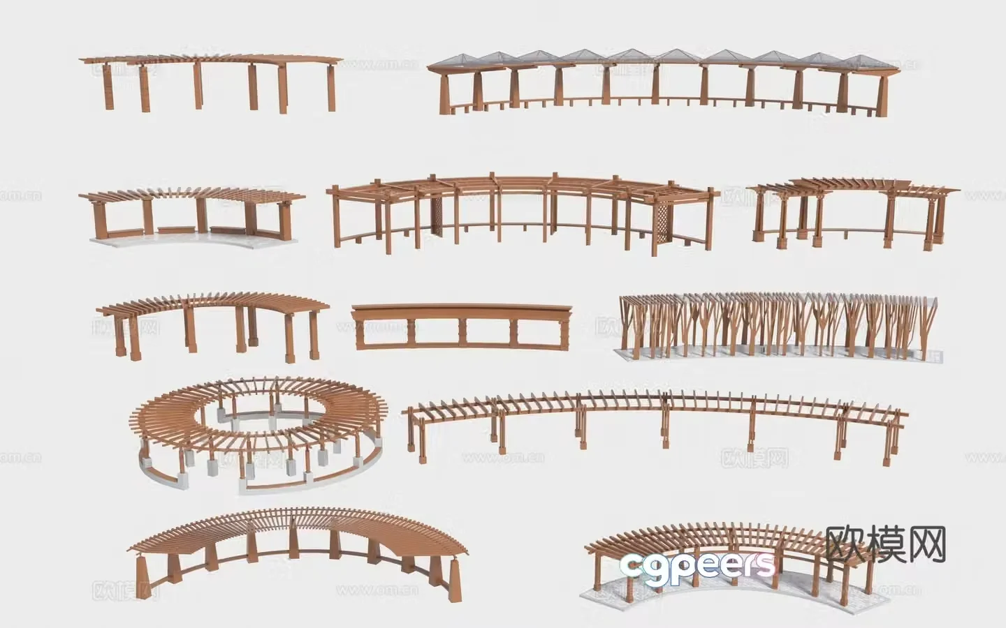 Chinese style corridor corridor corridor 3d model
