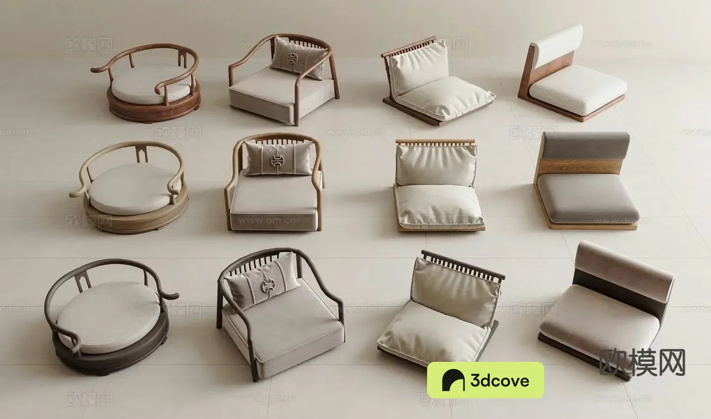 New Chinese style cushion tea stool tea chair