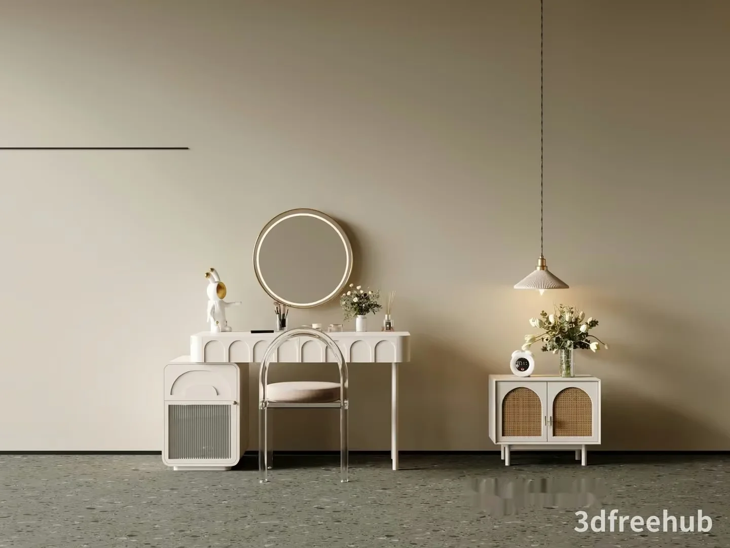 A Modern Dressing Table 3D Model – 23500 – VRAY Render