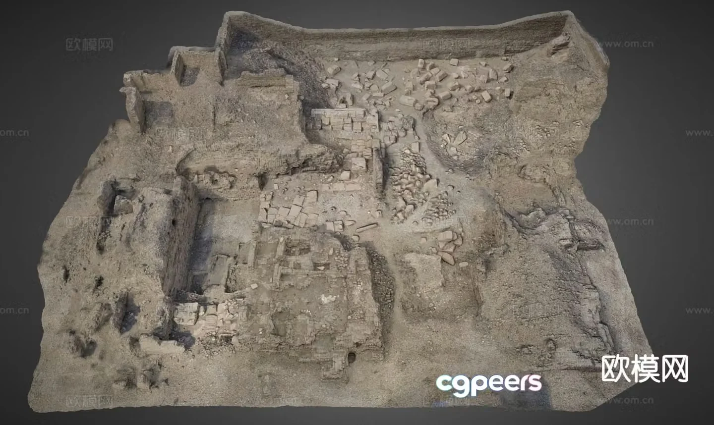 Archaeological Sites The High Gate of Medina Habu Egyptian Ruins 3D Model