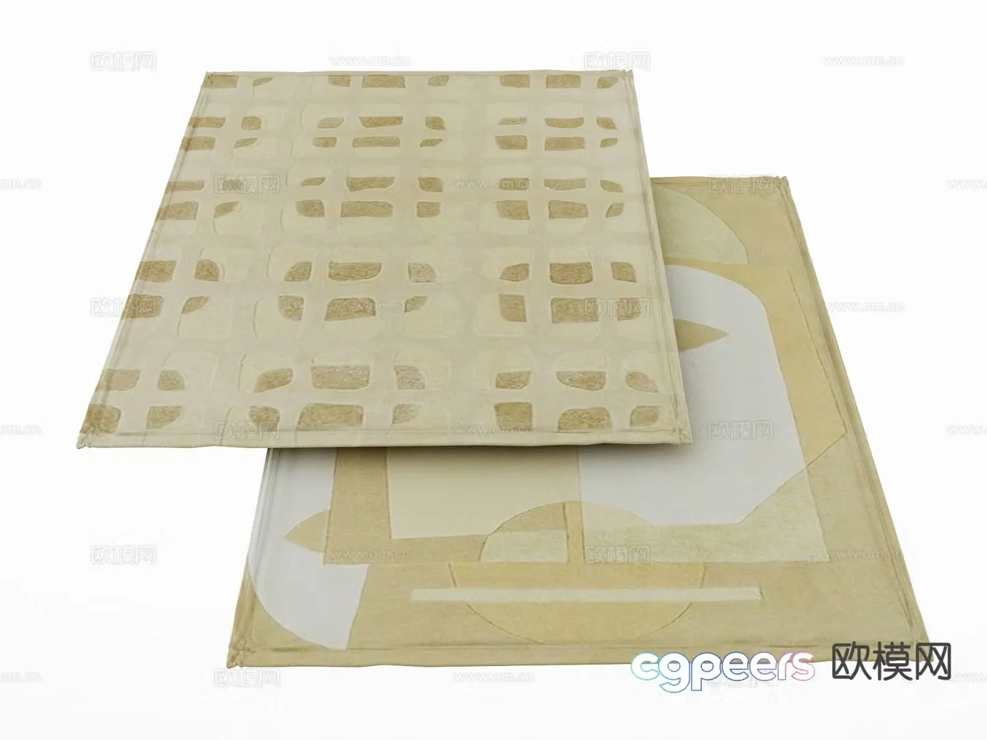 Modern carpet square rug 3d model