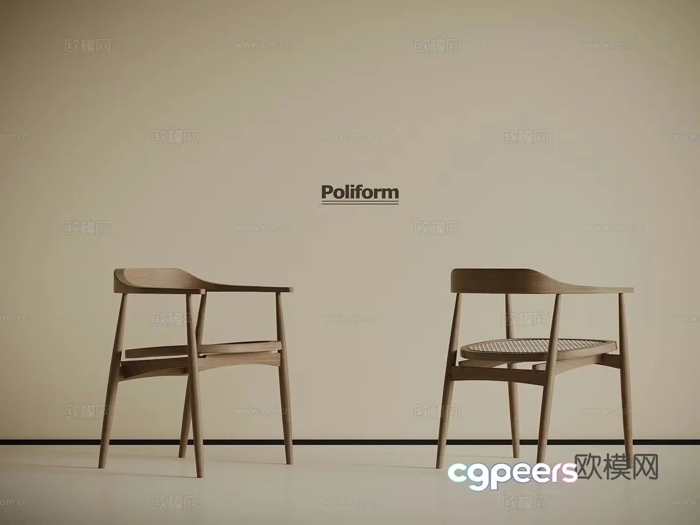 New Chinese style chair dining chair 3d model