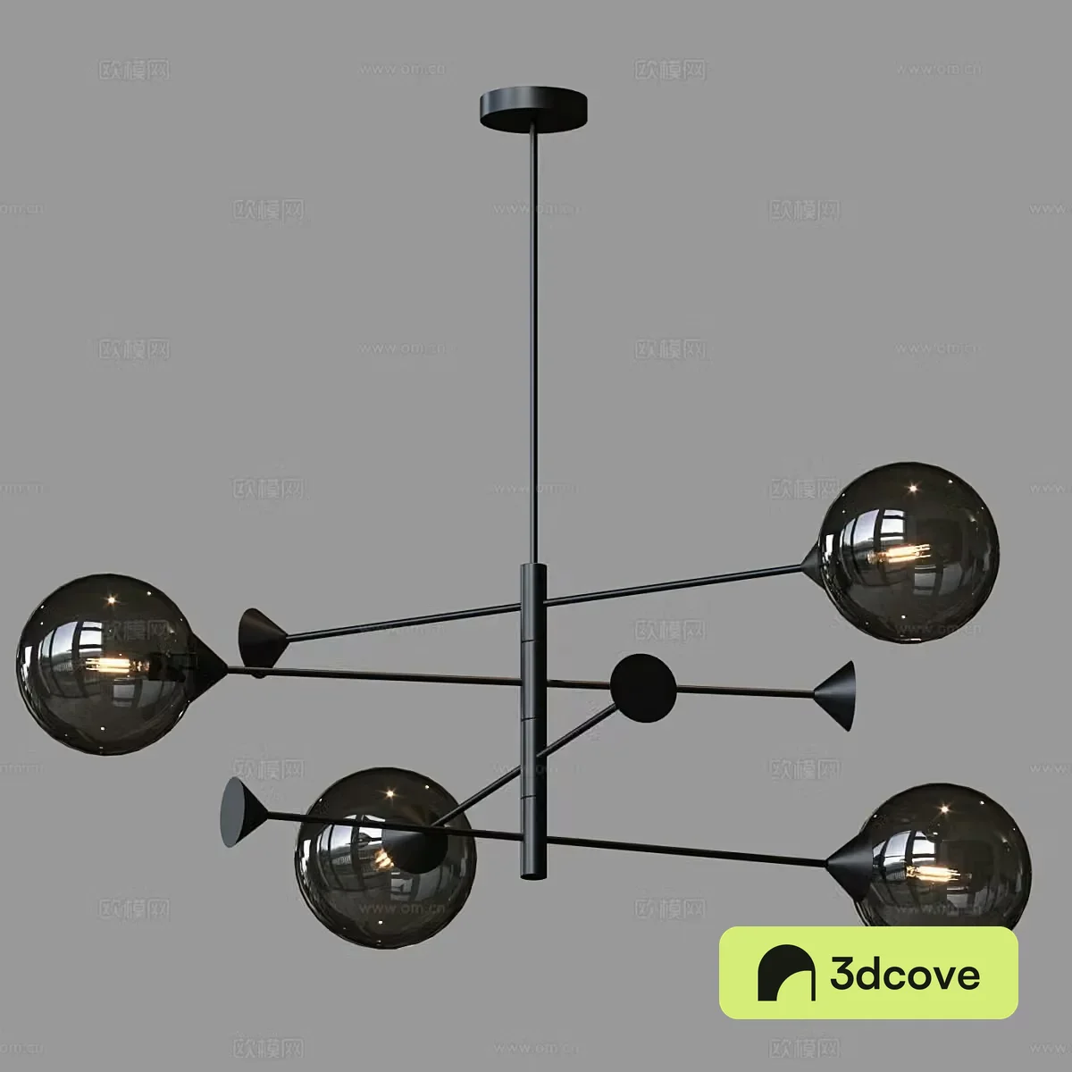 Modern Italian Niqel Chandelier