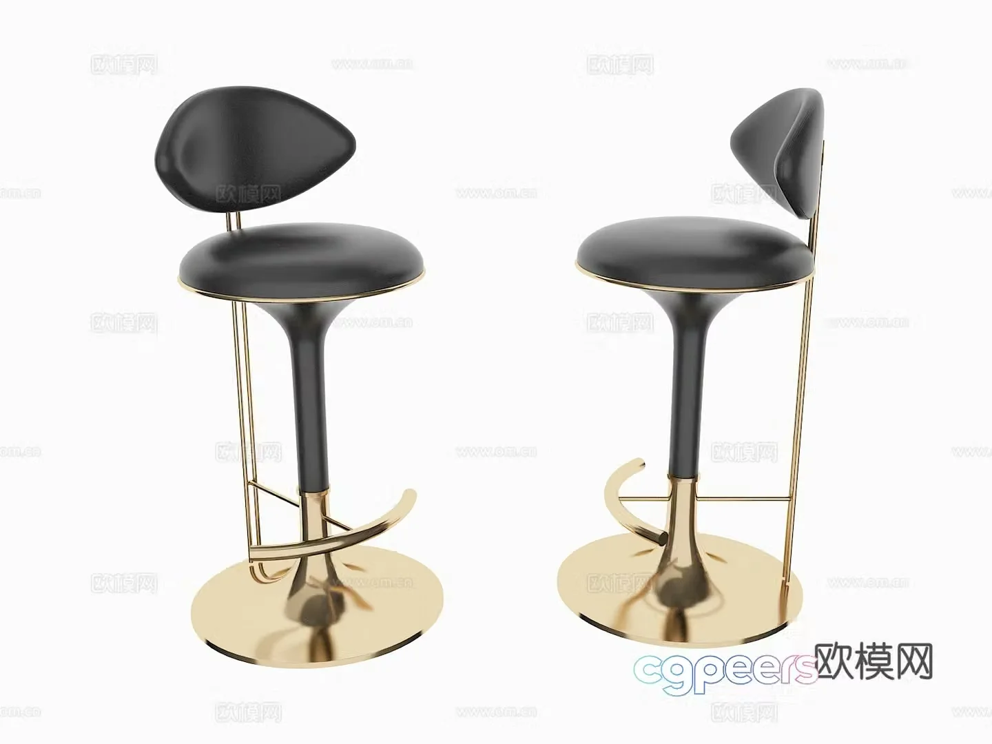 Modern bar chair bar stool 3d model