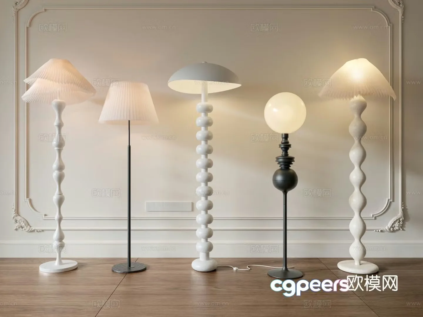 French floor lamp 3d model