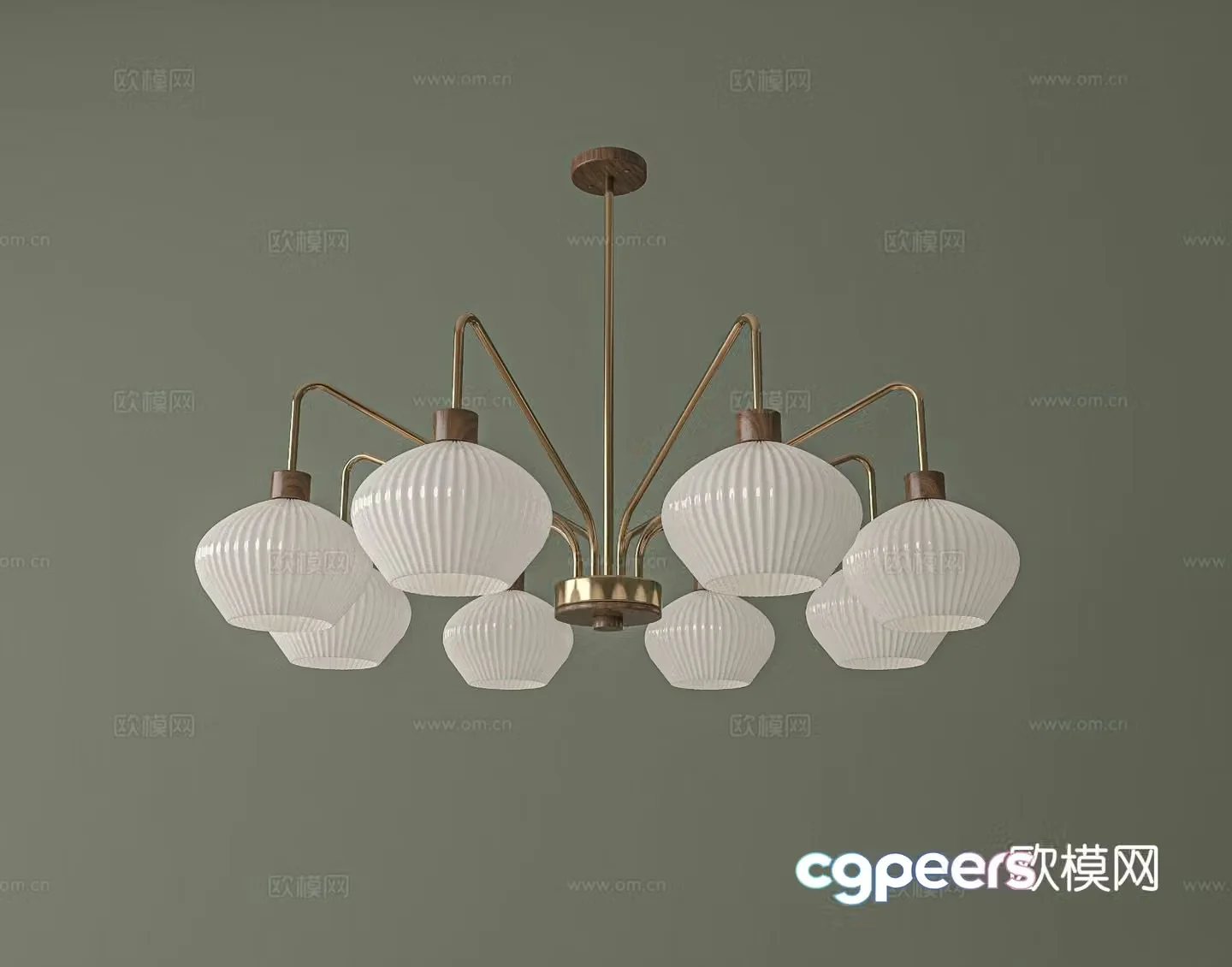 Nordic multi-head chandelier 3d model