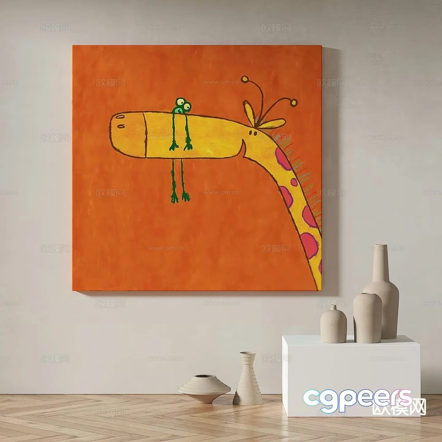 Modern art painting decorative painting 3d model