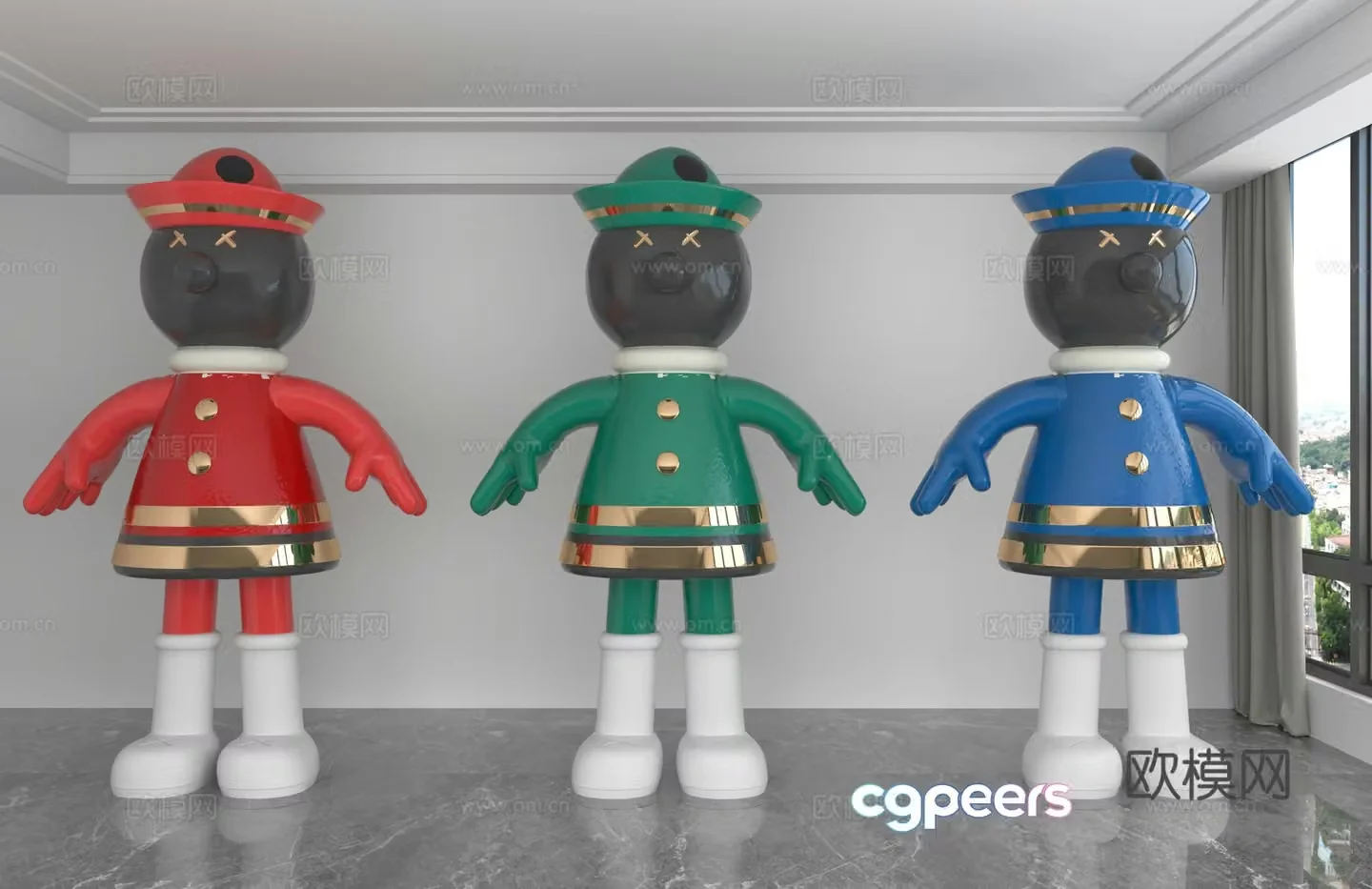 Modern doll ornaments cartoon sculpture 3d model