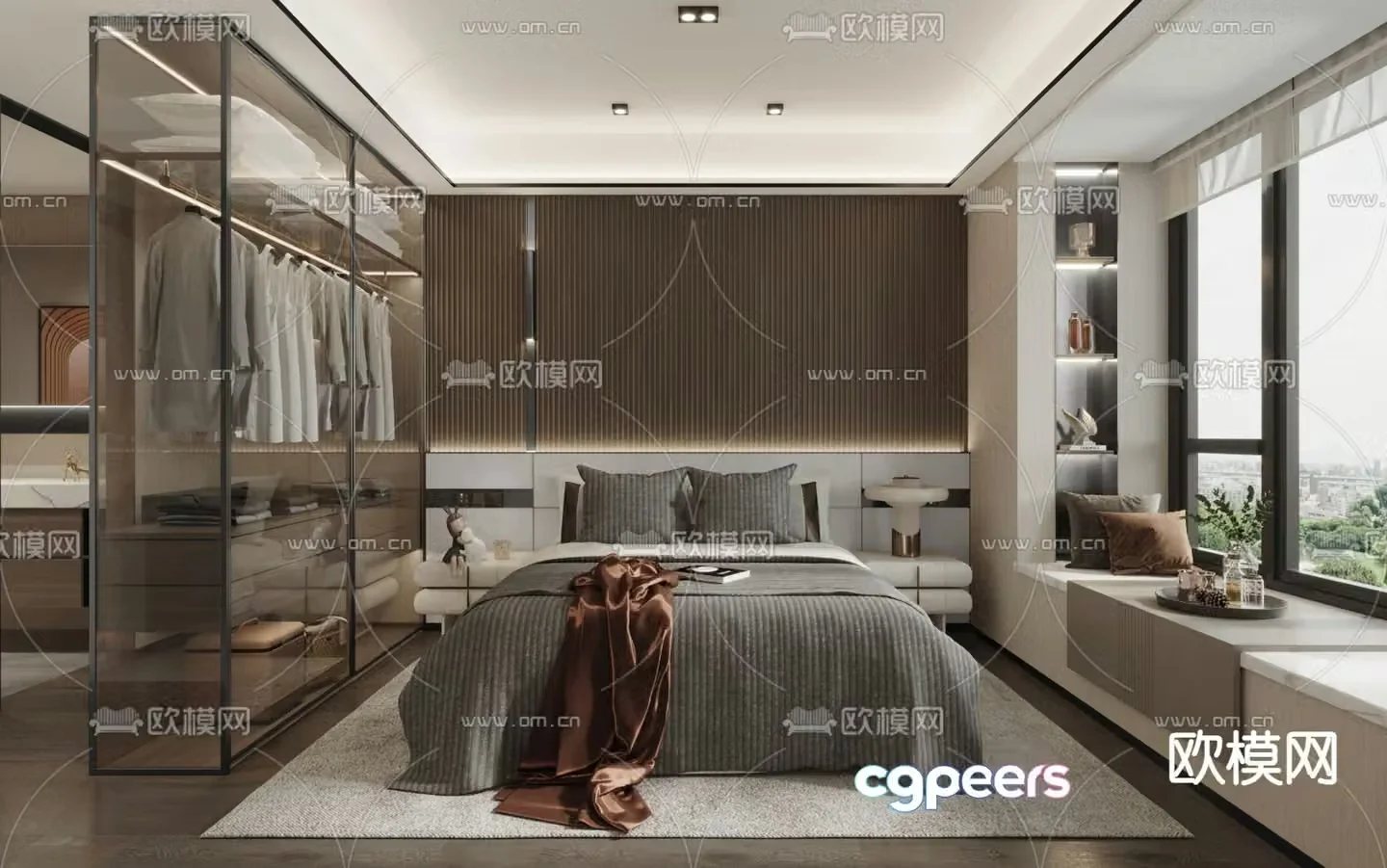 Modern bedroom master room 3d model