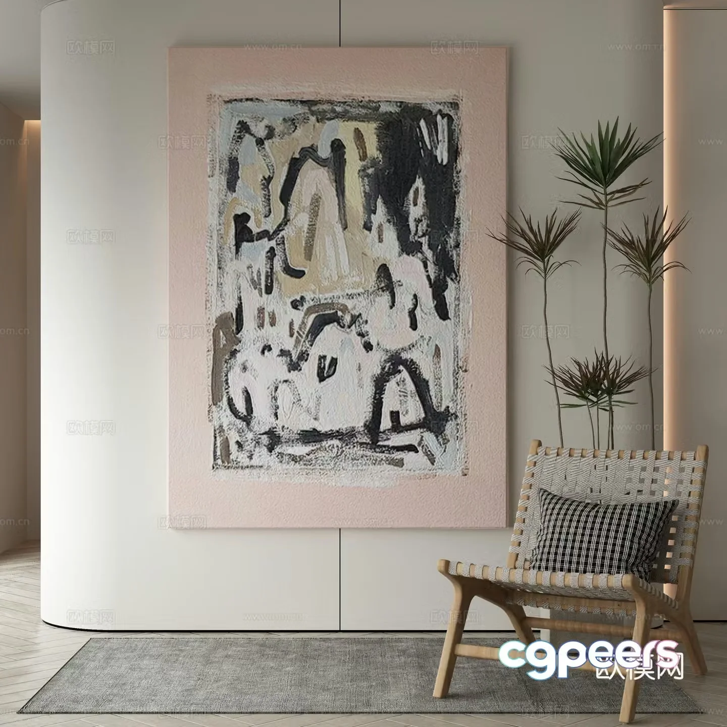 Wasabi hanging painting oil painting 3d model
