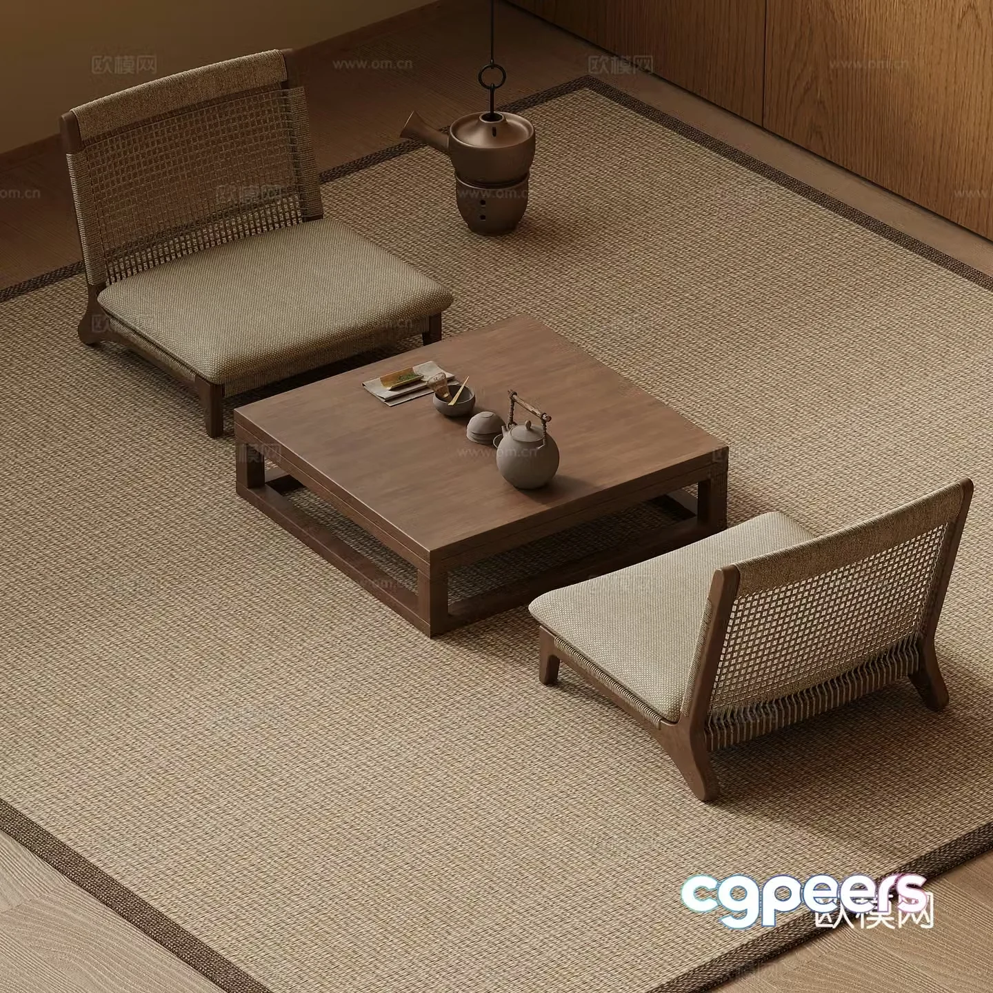 08 New Chinese style tea table and chair Tea table 3D model