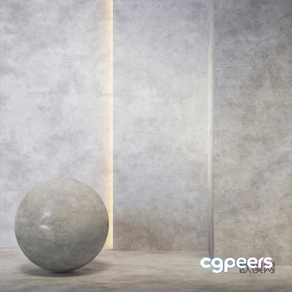 Modern micro-cement wall concrete wall 3d model