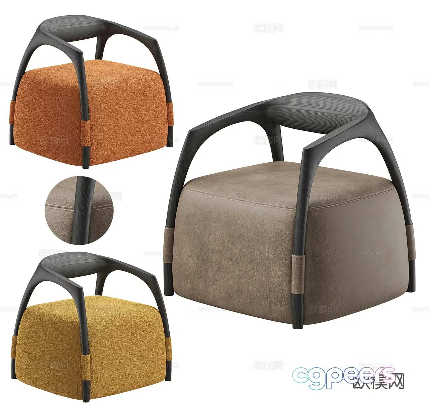 Modern casual chair casual single sofa 3d model