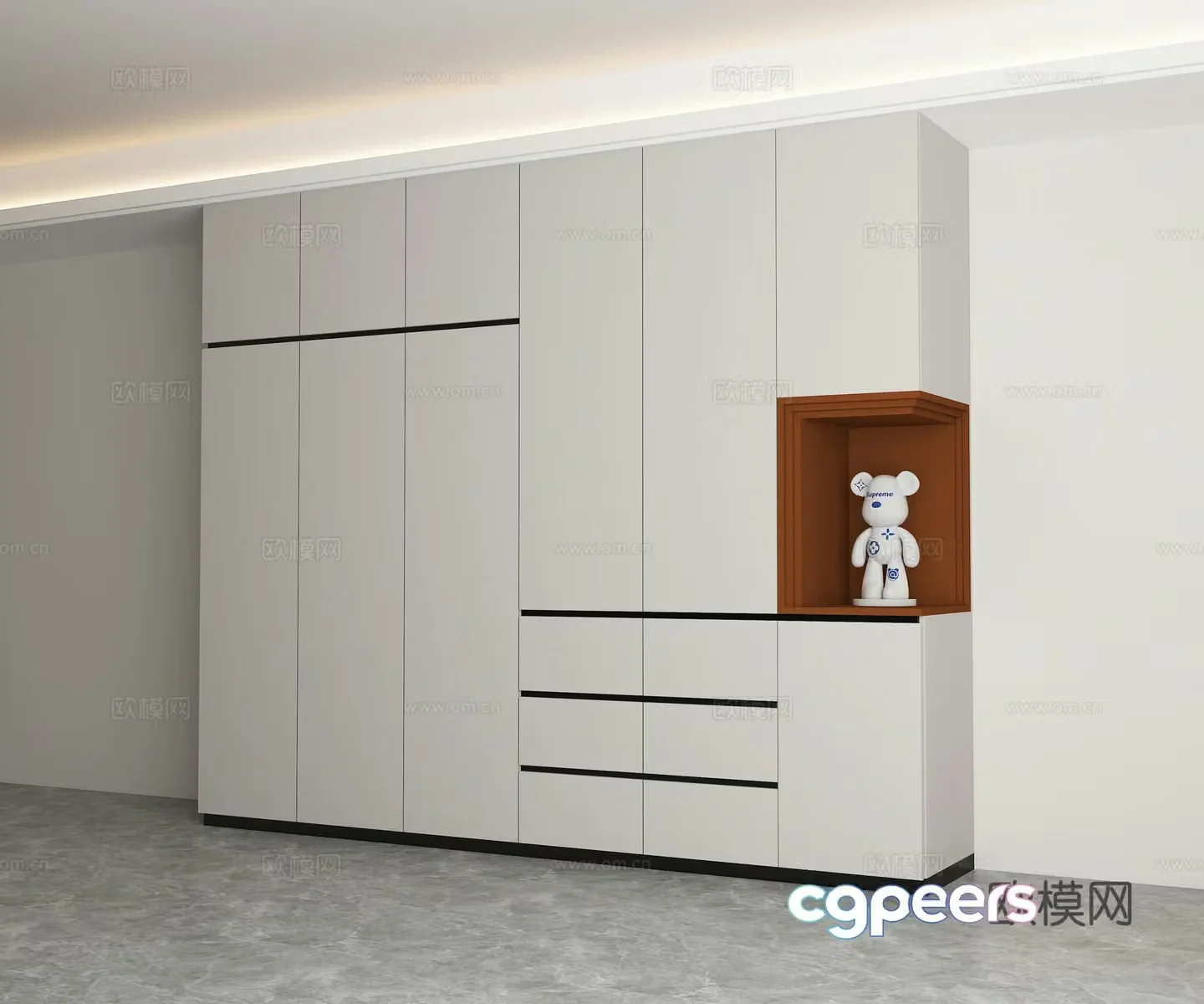 Modern minimalist wardrobe 3d model