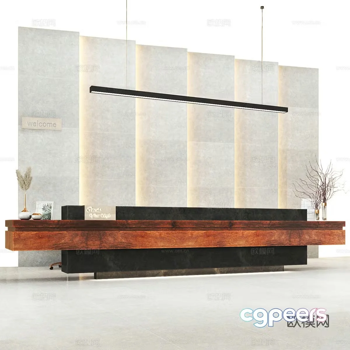 Front desk service desk exhibition reception desk 3d model