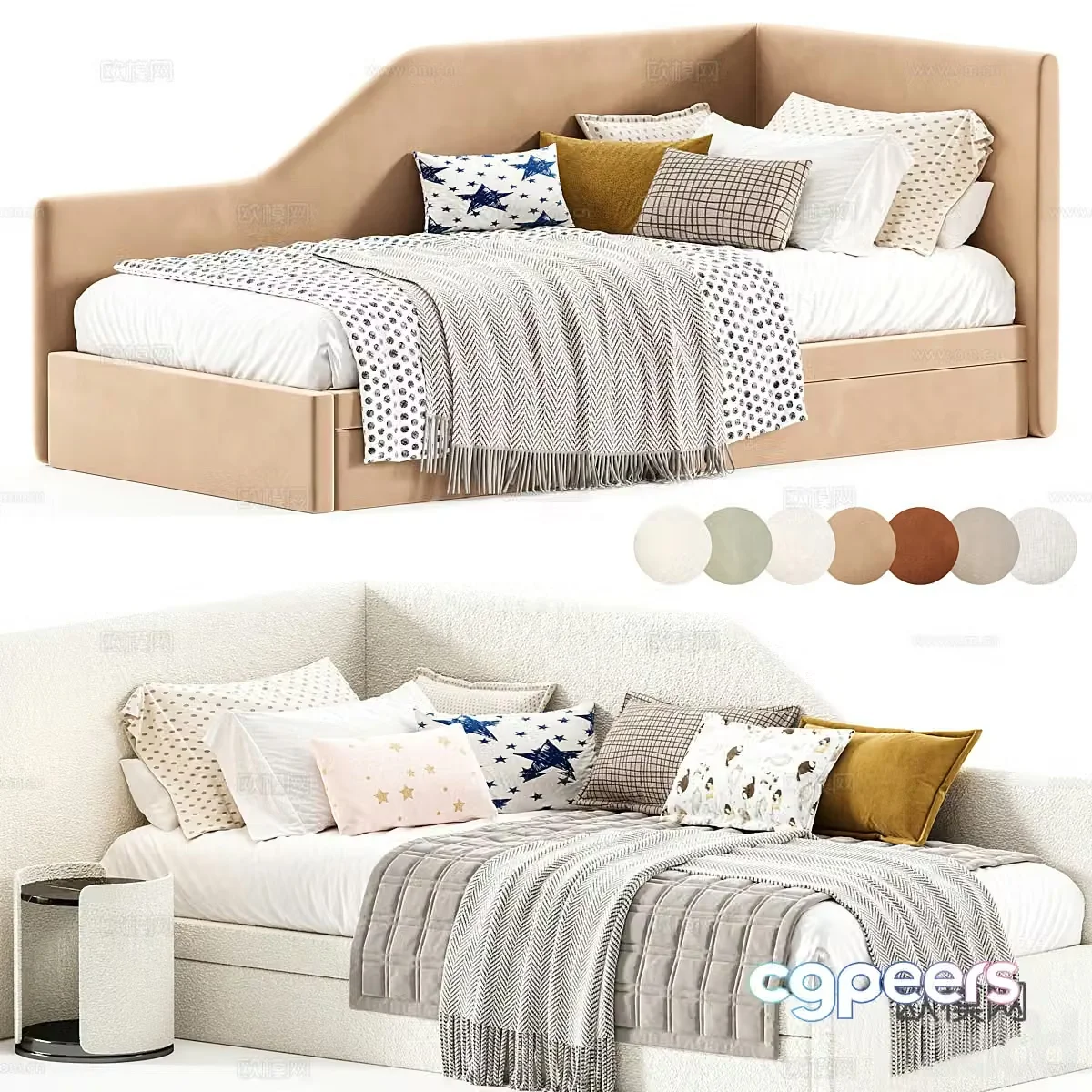 New Chinese style children’s bed sofa bed 3D model