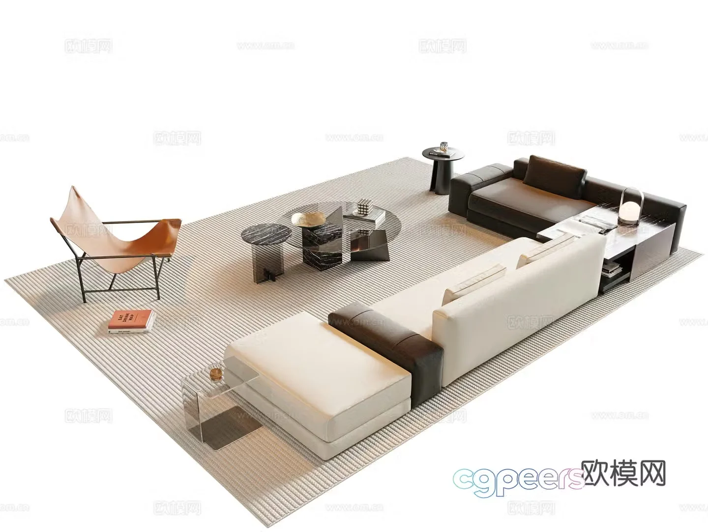 Modern sectional sofa 3d model