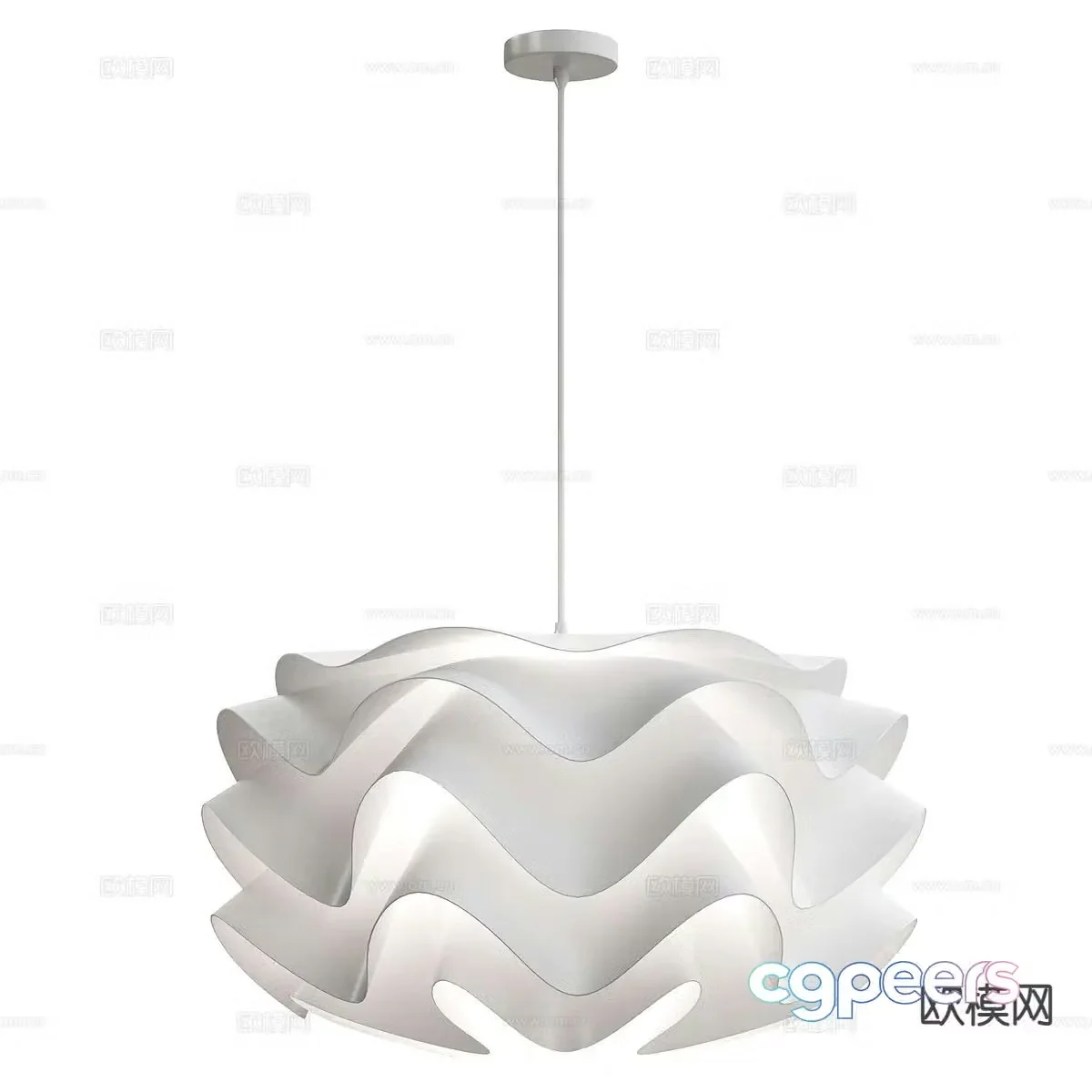 Cream style chandelier lace chandelier 3d model