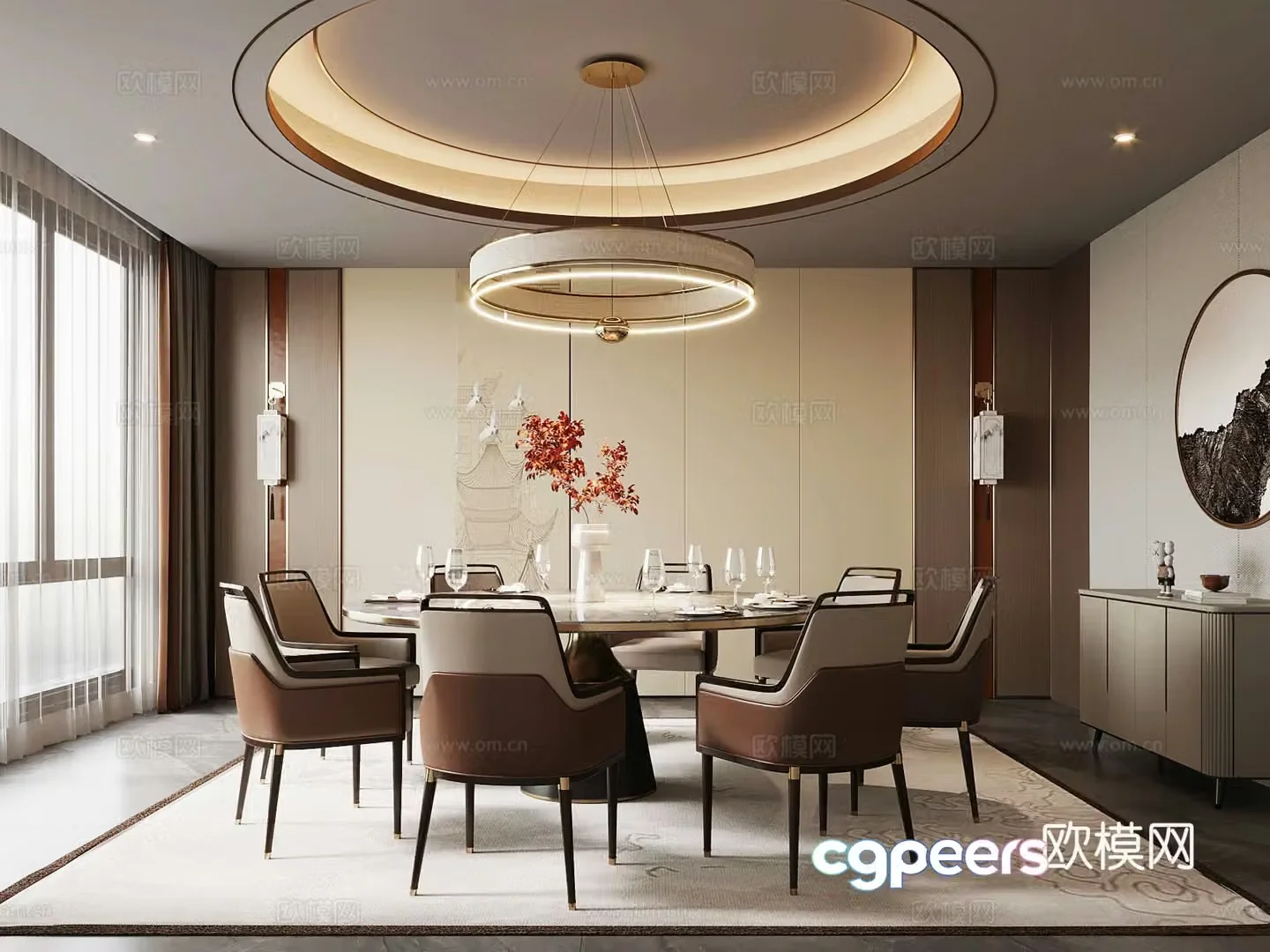 New Chinese hotel restaurant private room private room private room 3D model