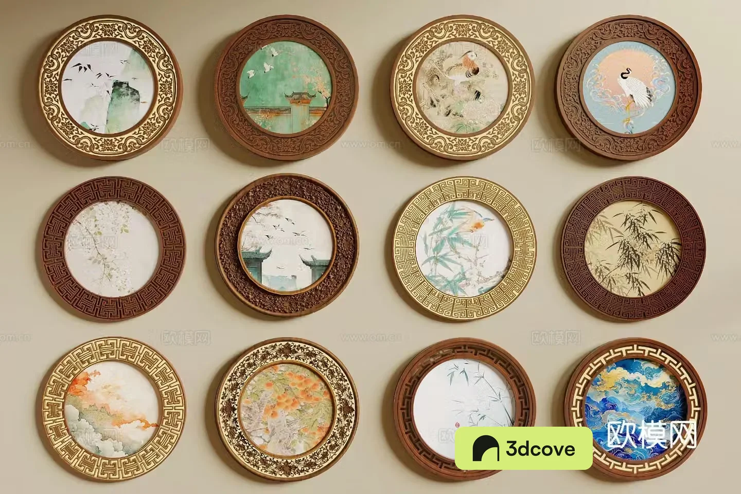 New Chinese style carving wall decoration hanging decoration