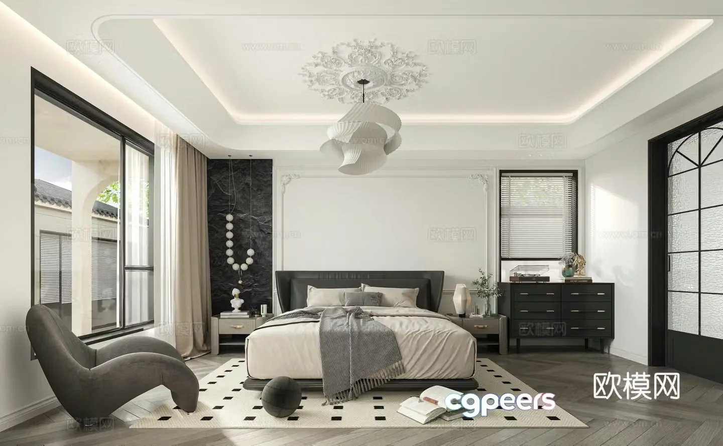 French bedroom master bedroom 3d model