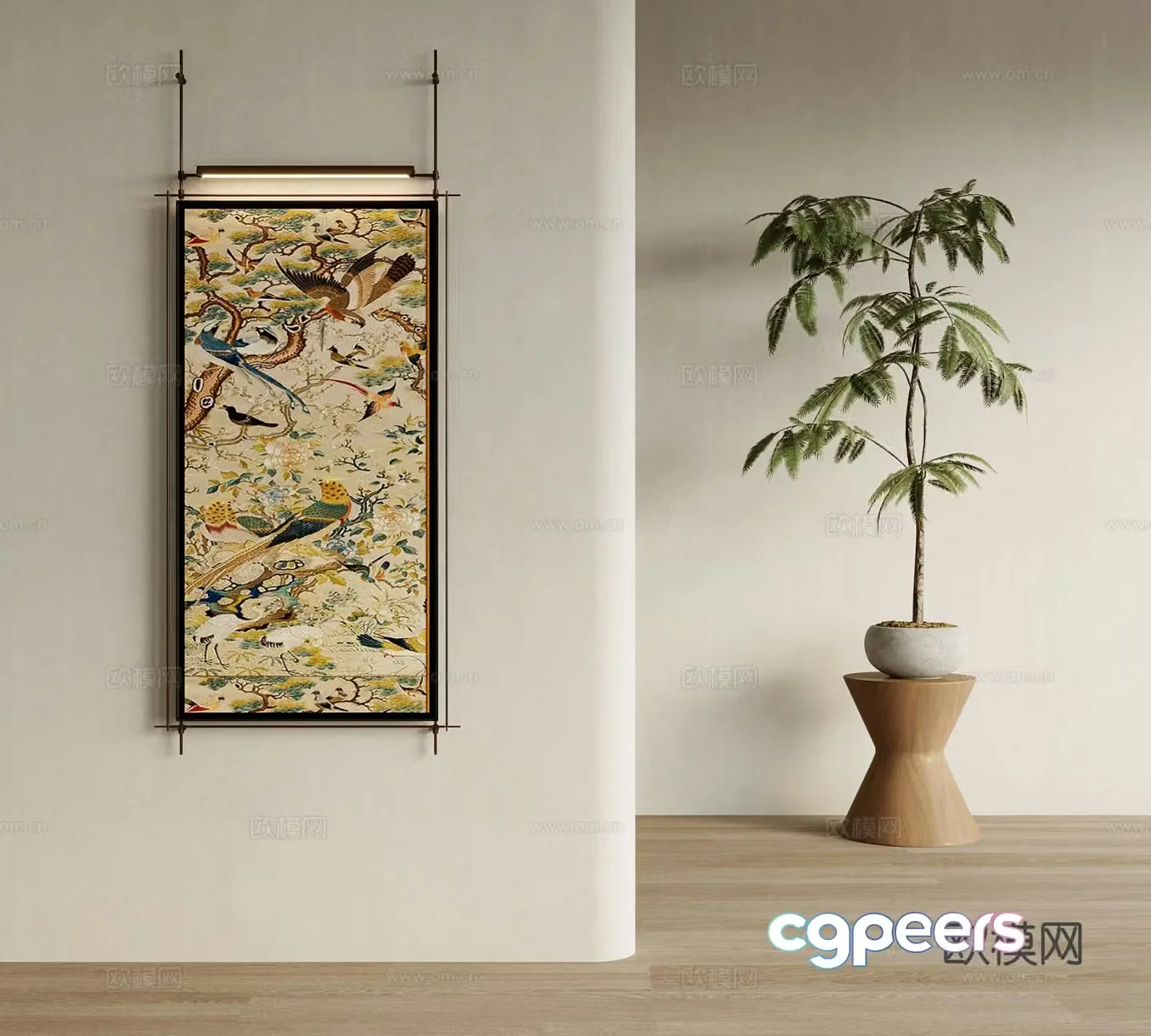 Medieval style decorative painting retro painting hanging painting 3D model