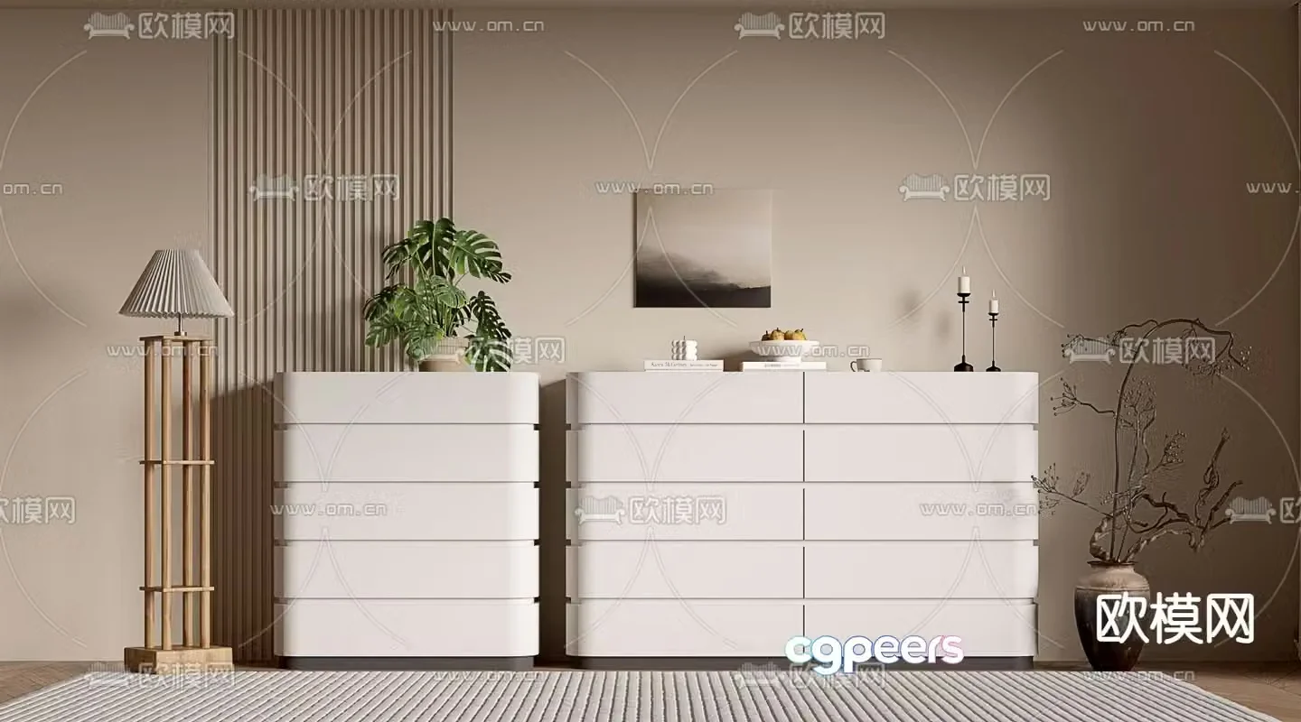 Modern chest of drawers side cabinet 3d model