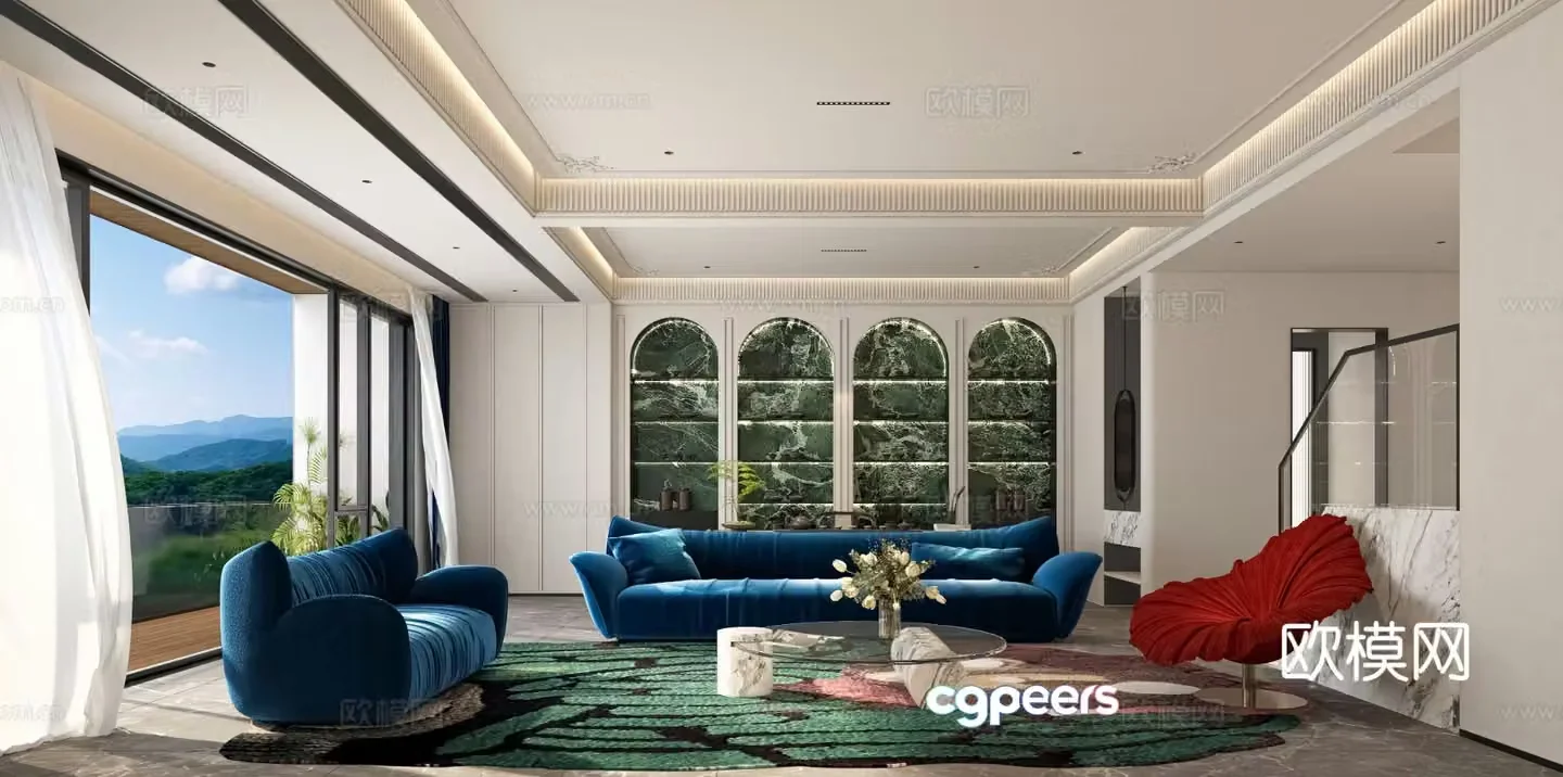 French living room 3d model