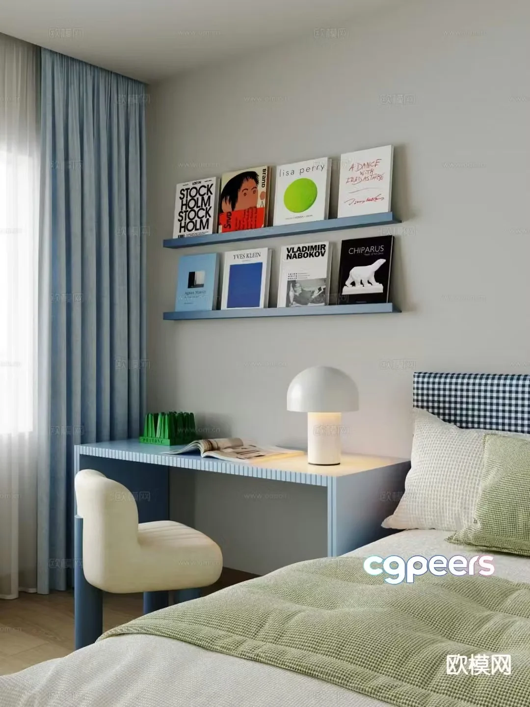 Modern children’s room desk 3d model