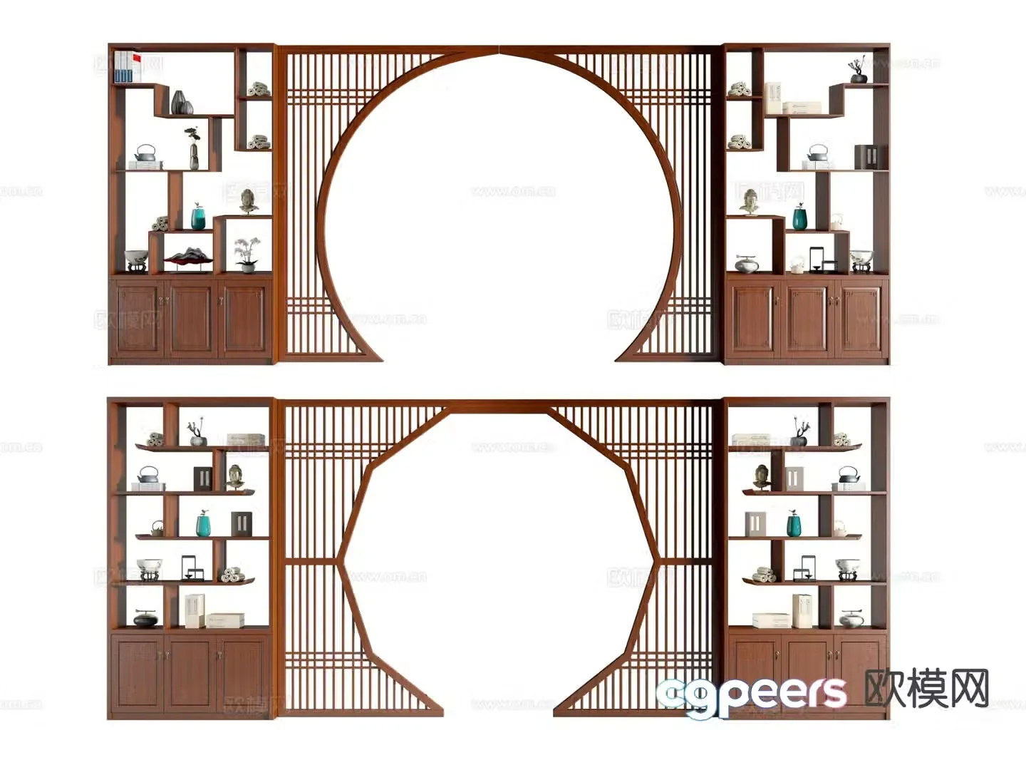 New Chinese style antique shelf Antique shelf Duobao Pavilion 3D model