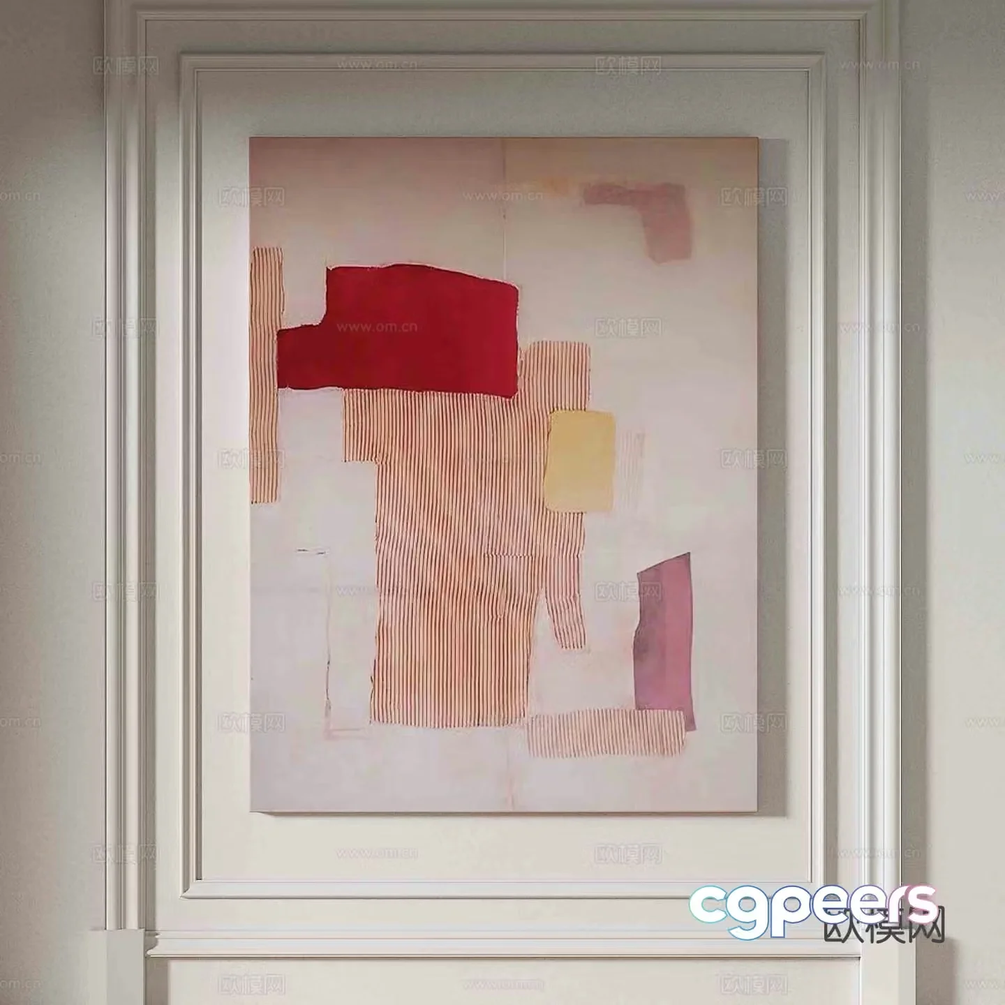 Simple European abstract painting decorative painting 3d model
