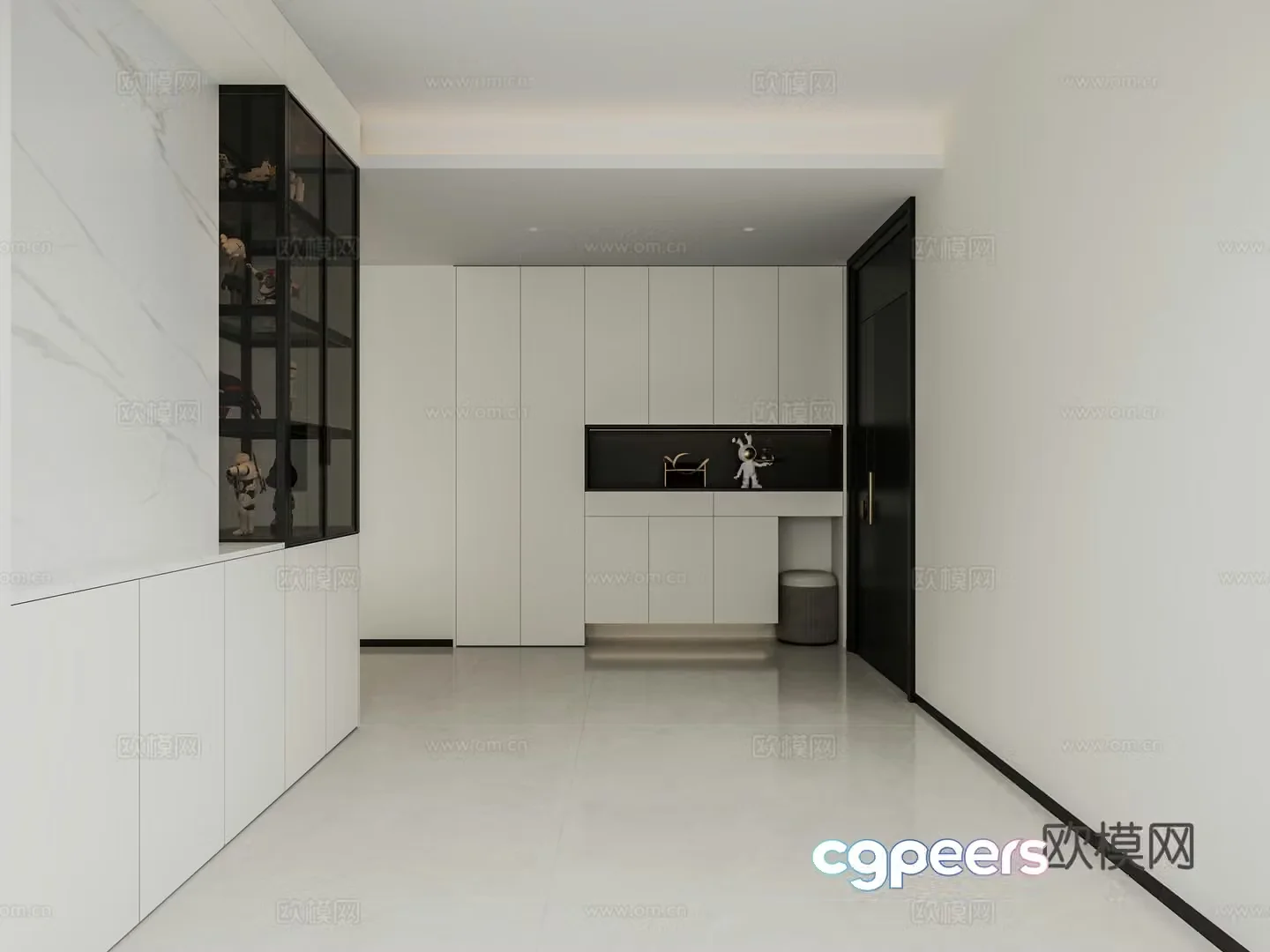 3D model of home entrance shoe cabinet