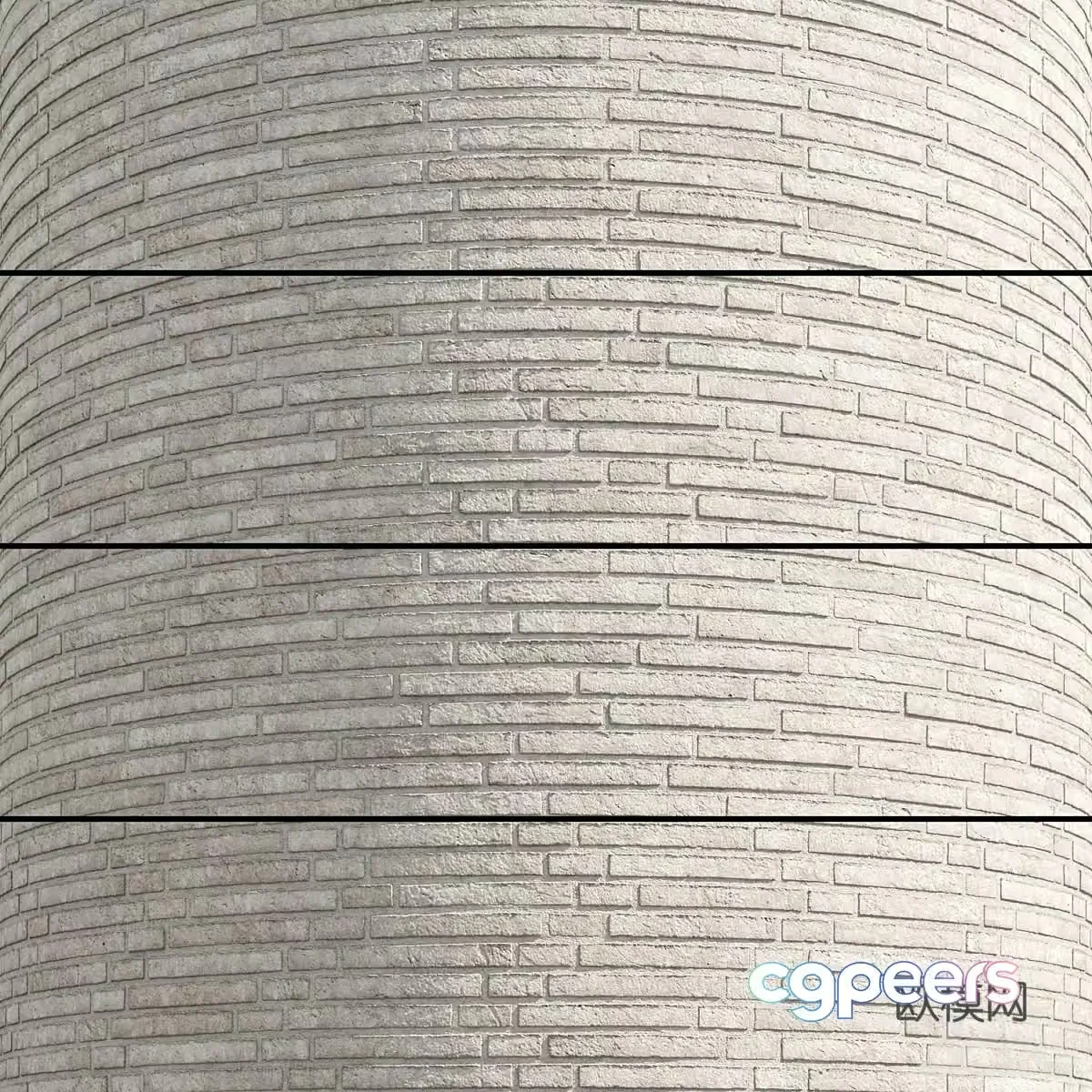 New Chinese style blue brick wall 3D model