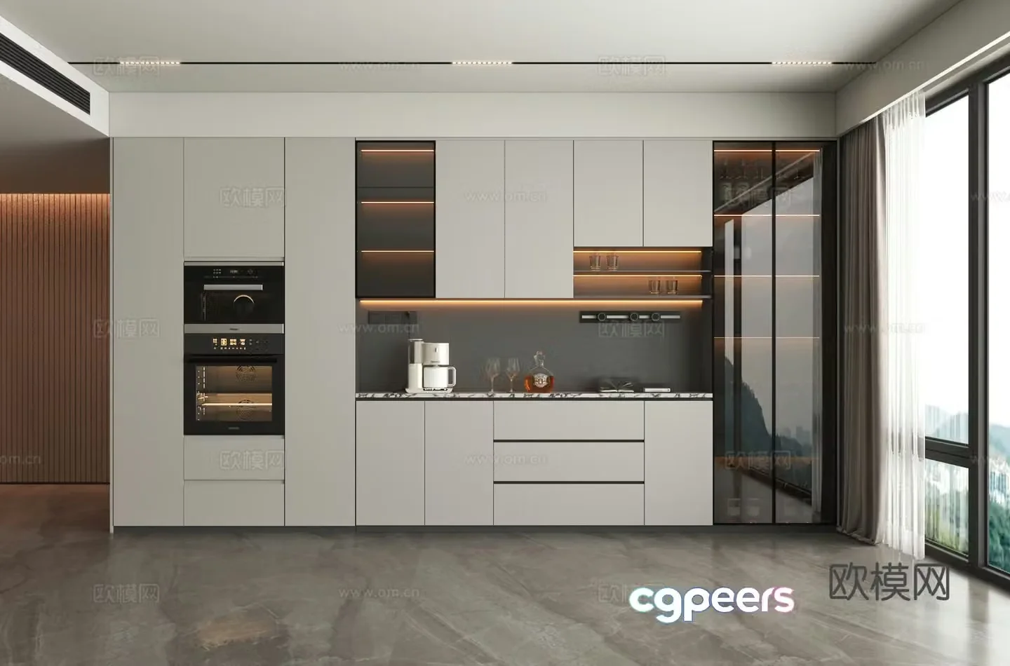 Modern wine cabinet 3d model