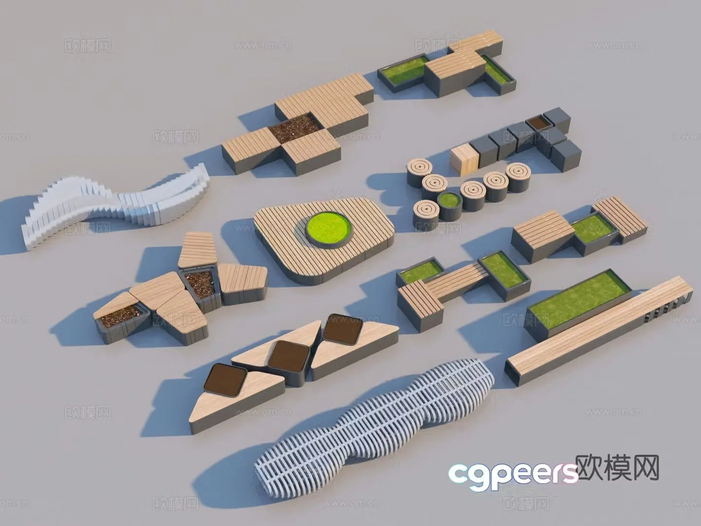 Modern Landscape Seat 3D Model